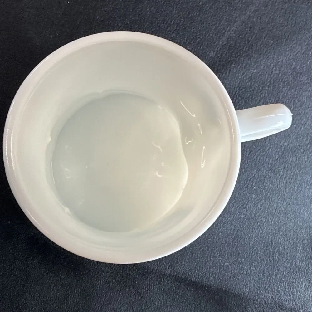 Vintage Surrey Shaving Mug Blue Rolls Royce 1907 USA Milk Glass 3.5” Grandpacore